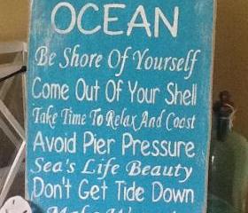 Advice of the Ocean, Beach Sign, Whispers of The Ocean Sign